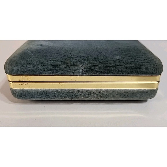 Vintage MELE Blue Velvet Travel Clamshell Jewelry Box Earring Case Lined - Picture 9 of 15